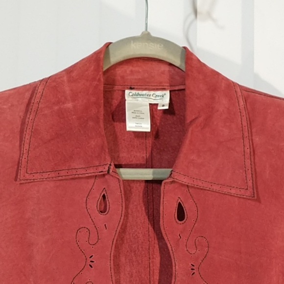 Coldwater Creek Suede Leather Vest Rust Womens Autumn Genuine Soft 100% Small - Picture 10 of 15